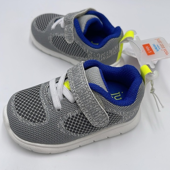 NWT Carter's Just One You Baby Boys' Trainee Gray & Blue Sneakers Size 3 - Picture 6 of 11
